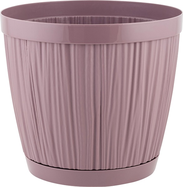 Кашпо Барселона D240 6,5л морозная слива с прик. под. IG62311 /6шт/ПР