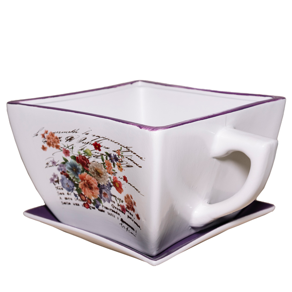 Чашка с блюдцем 19*23*13 2309509 фиол 737413