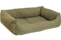 Лежанка прямоугольная пухлая №3 Манеж-бархат милитари 65*49*16см/94433милит