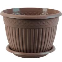 Кашпо Византия 15л мокачино под. КШ-2091/8шт/ПП