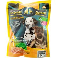 Корм для собак Верные друзья 800гр для щенков, молодых собак цыпленок/рис сухой