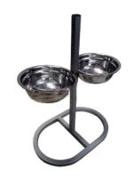 Миска метал на рег. подставке с фикс. 2*1,2л 50см КТ/О-2250рлф/ЗР