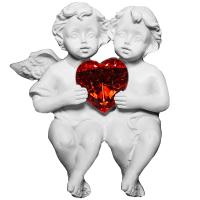 Ангел сидящий с рубином для полки 7см (12шт) Р858-853