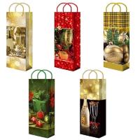 ПБР57890 Пакет подарочный НГ 12*36 микс ламинированный с шнуром /шт/