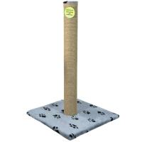 Когтеточка столбик мех, джут серый 47*47*80см/DONBARON