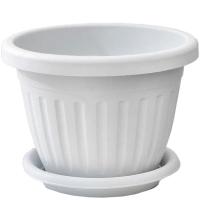 Кашпо Сильвер ЭКО D23 4л меланж (светло-серый) с под. /5шт/Рад