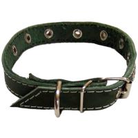 Ошейник кожа зелёный 1сл 30мм DONBARON