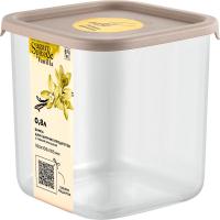 Емкость д/сыпуч. 0,8л Sugar&Spice квадрат. латте с гибкой крышкой SE1684 /15шт/ПР