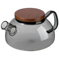 Чайник заварочный Aroma di Fiore 0,6л стеклянный с деревянной крышкой 910145 /12шт/Leonord