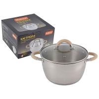 Кастрюля 4,5л Fortuna нерж.сталь с крышкой ручки силиконовые