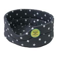 Лежанка овальная стеганая поролоновая хлопок Звездное Небо 52*46*20см/DONBARON