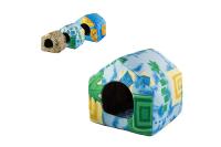 Лежанка-Домик ЧИП КОНУРА мягкий поликоттон поролон (М) 38*38*35см/9865