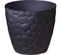 Кашпо КАМНИ 1,4л коричневый ротанг М3172