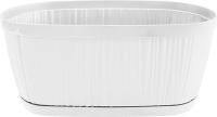 Кашпо Барселона 275*145мм 2,7л овал белый с прик. под. IG6233 /18шт/ПР