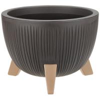 Кашпо ПЕТАЛИС D250 4,2л коричневый ротанг с вставкой М3254 /4шт/М-пласт